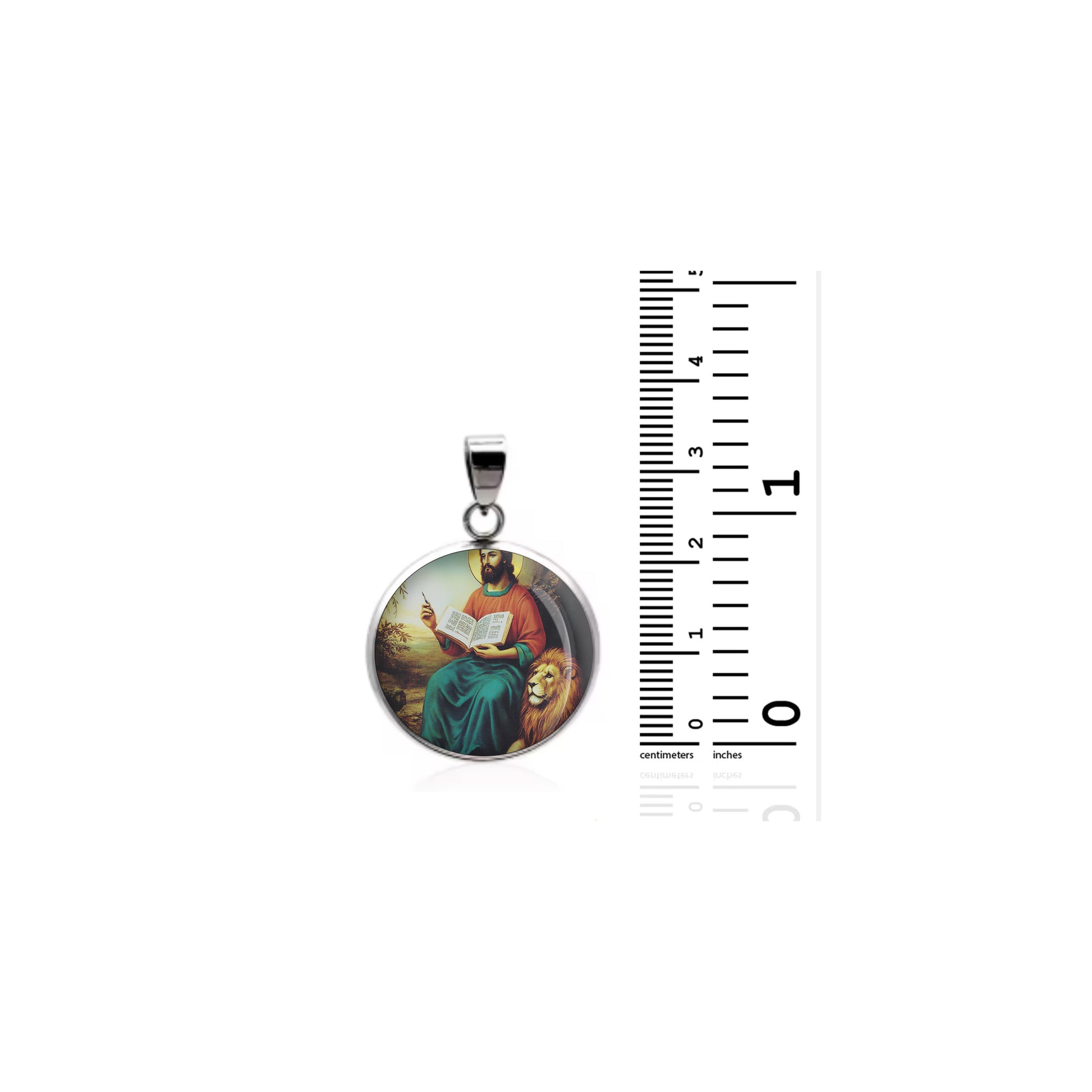 Saint Mark The Evangelist Catholic sterling silver 925 Christian Medal Patron image 1