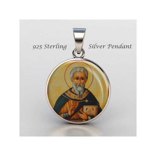 Saint Dunstan Religious Devotional sterling silver 925 Christian Medal Patron Pendant