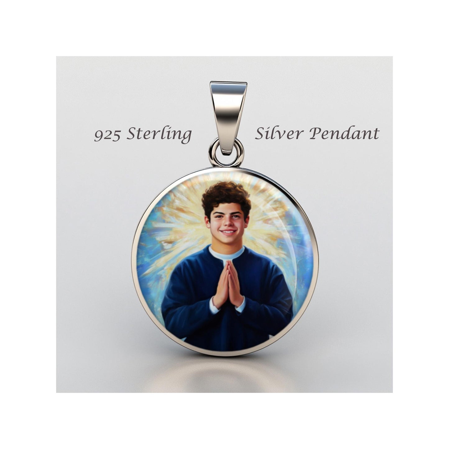 Carlo Acutis Blessed Religious Devotional sterling silver 925 Christian Medal Patron Pendant