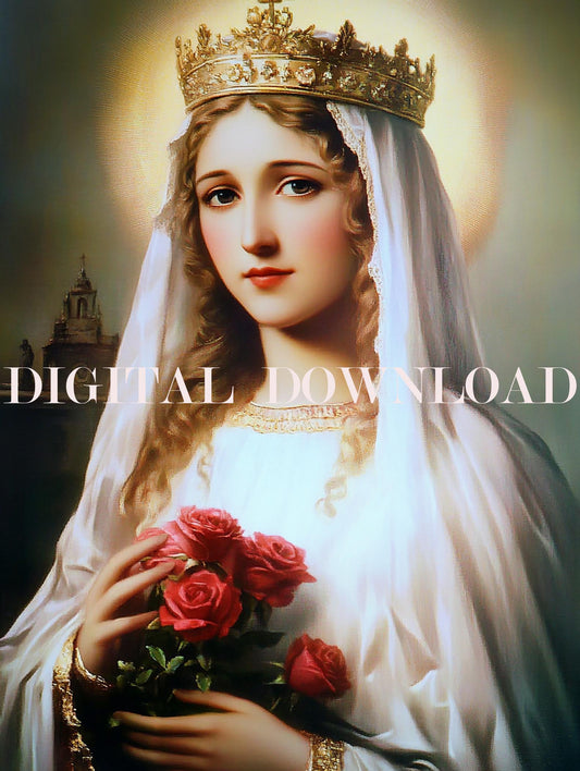 Saint Elizabeth of Hungary Religious Art Digital Image image 0