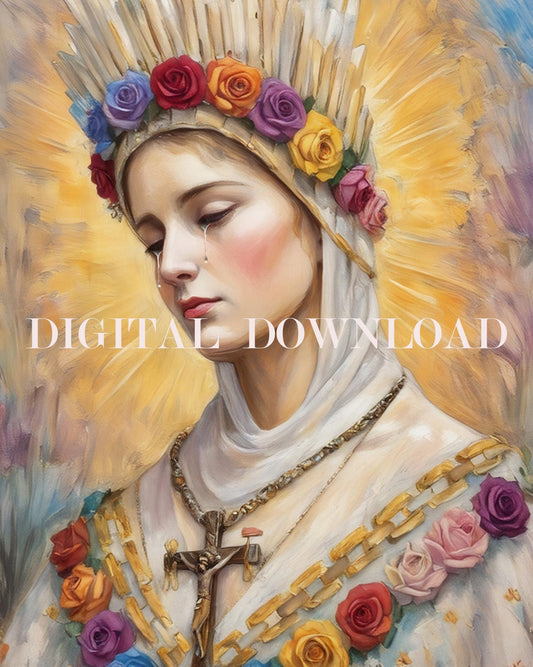 Our Lady La Salette Religious Art Digital Image Catholic Print image 0