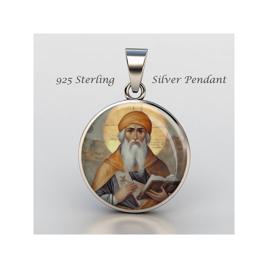 Saint John Of Damascus Catholic sterling silver 925 Christian Medal Patron image 0