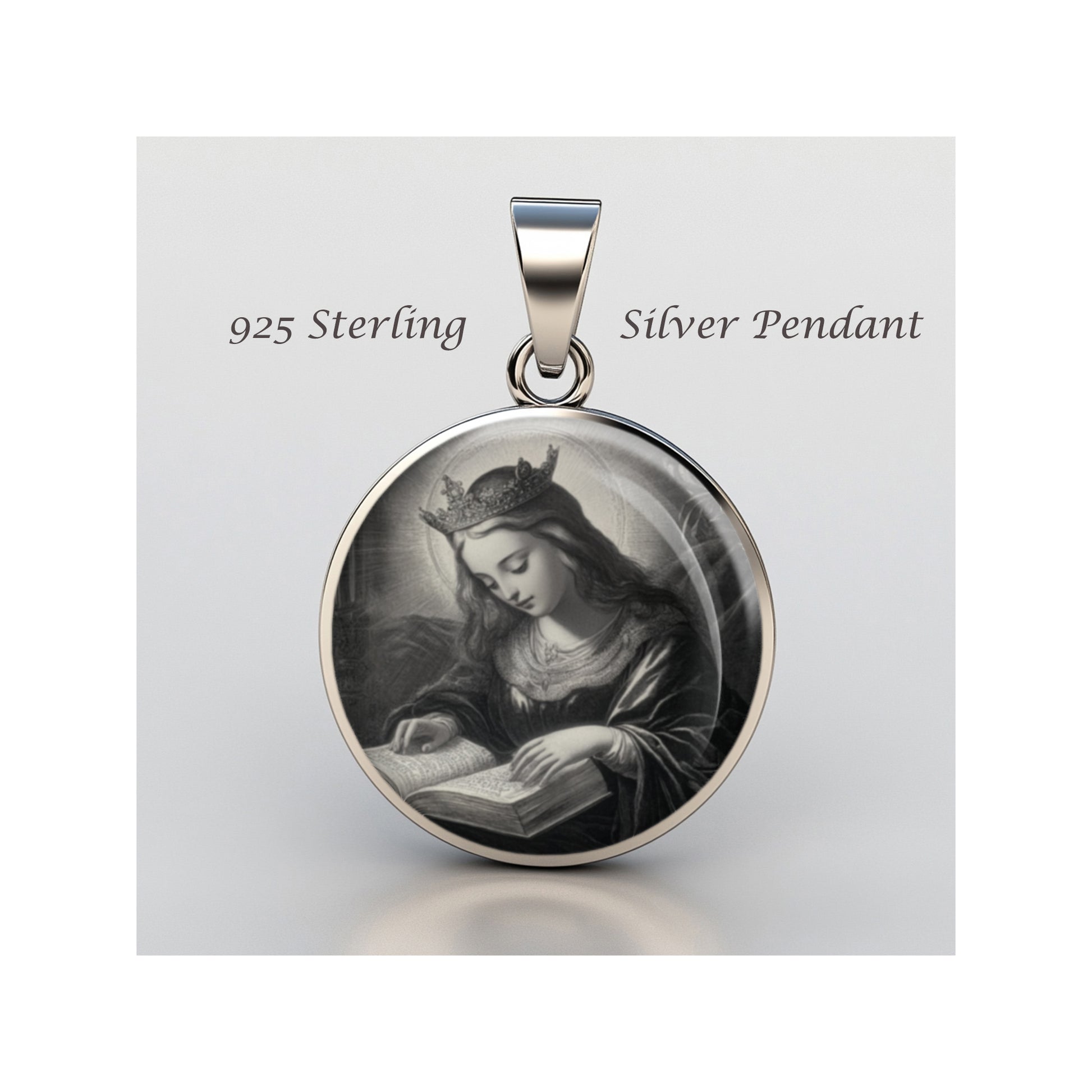 Saint Margaret Of Scotland  Catholic sterling silver 925 Christian Medal Patron image 0