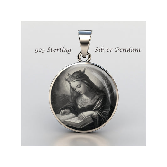 Saint Margaret Of Scotland  Catholic sterling silver 925 Christian Medal Patron image 0