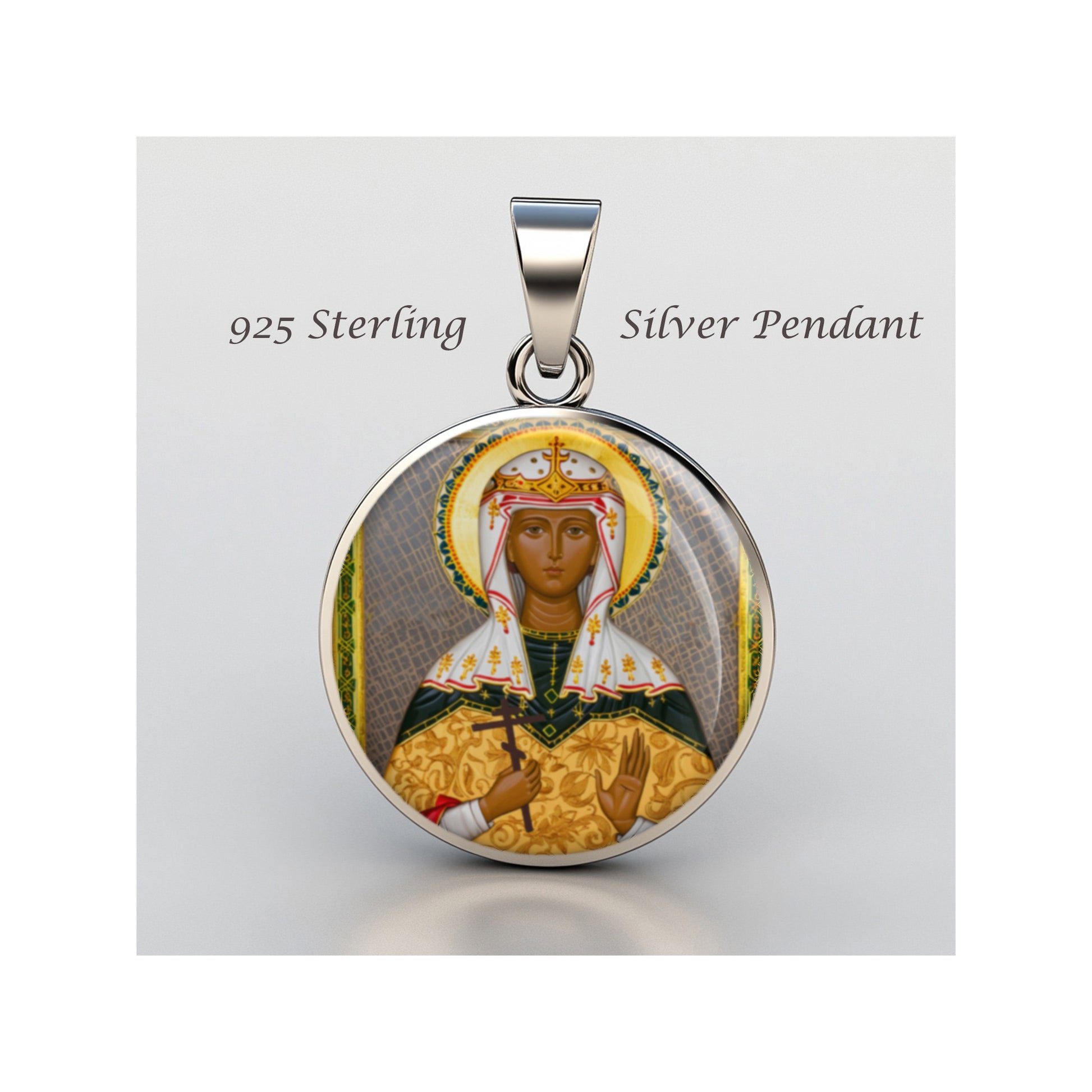 Saint Daria Catholic sterling silver 925 Christian Medal Patron Pendant image 0