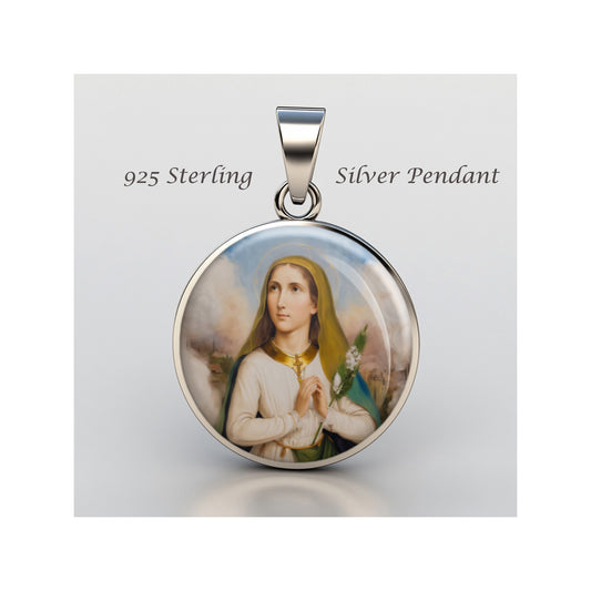 Saint Germaine Cousin Catholic sterling silver 925 Christian Medal Patron image 0