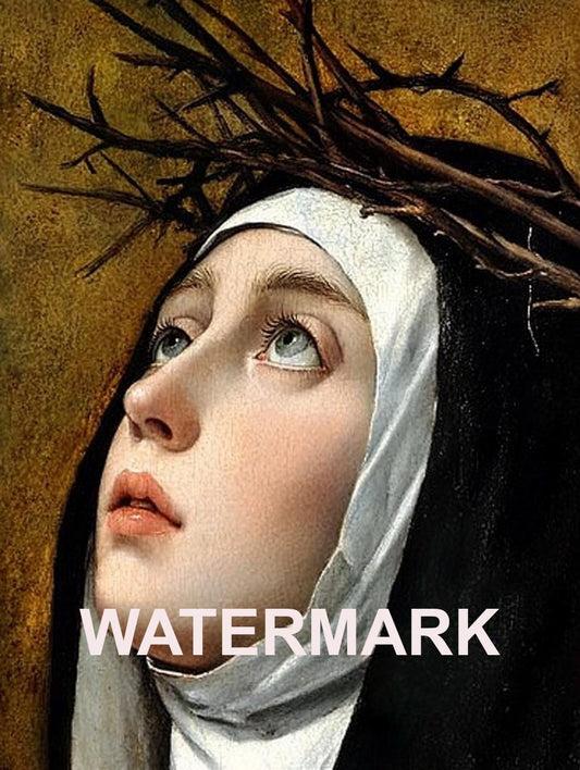 Saint Catherine of Siena with Thorns Religious Art Digital Image image 0