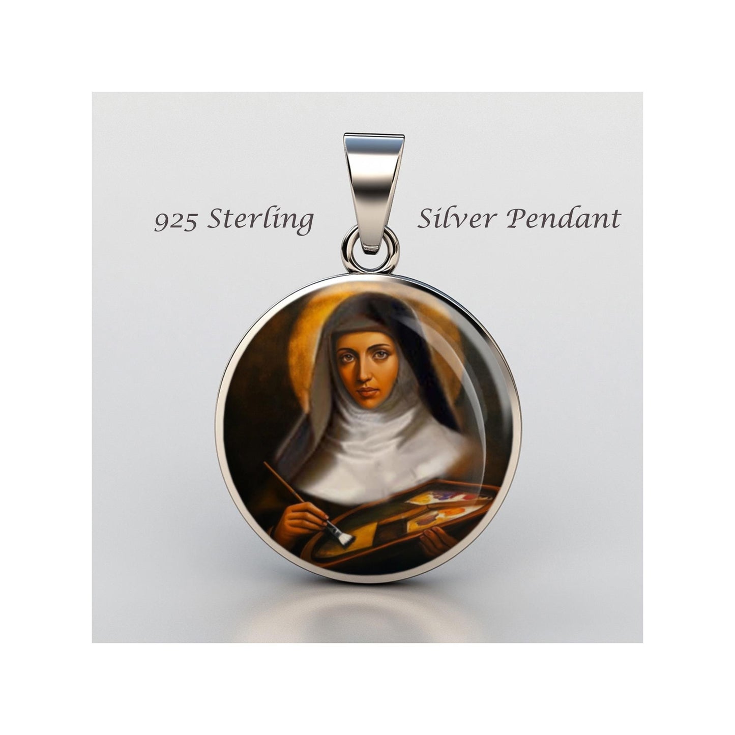 Saint Catherine Of Bologna Religious Devotional sterling silver 925 Christian Medal Patron