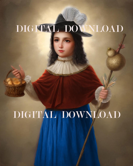 Holy Child Atocha Religious Art Digital  Catholic Print Sacred Child of Atocha image 0