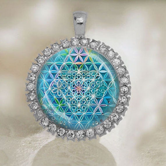 Flower Mandala Spiritual Pendant. Sacred geometry Amulet Medal
