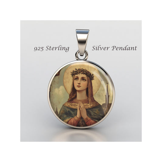 Saint Abigail Religious Devotional sterling silver 925 Christian Medal Patron Pendant