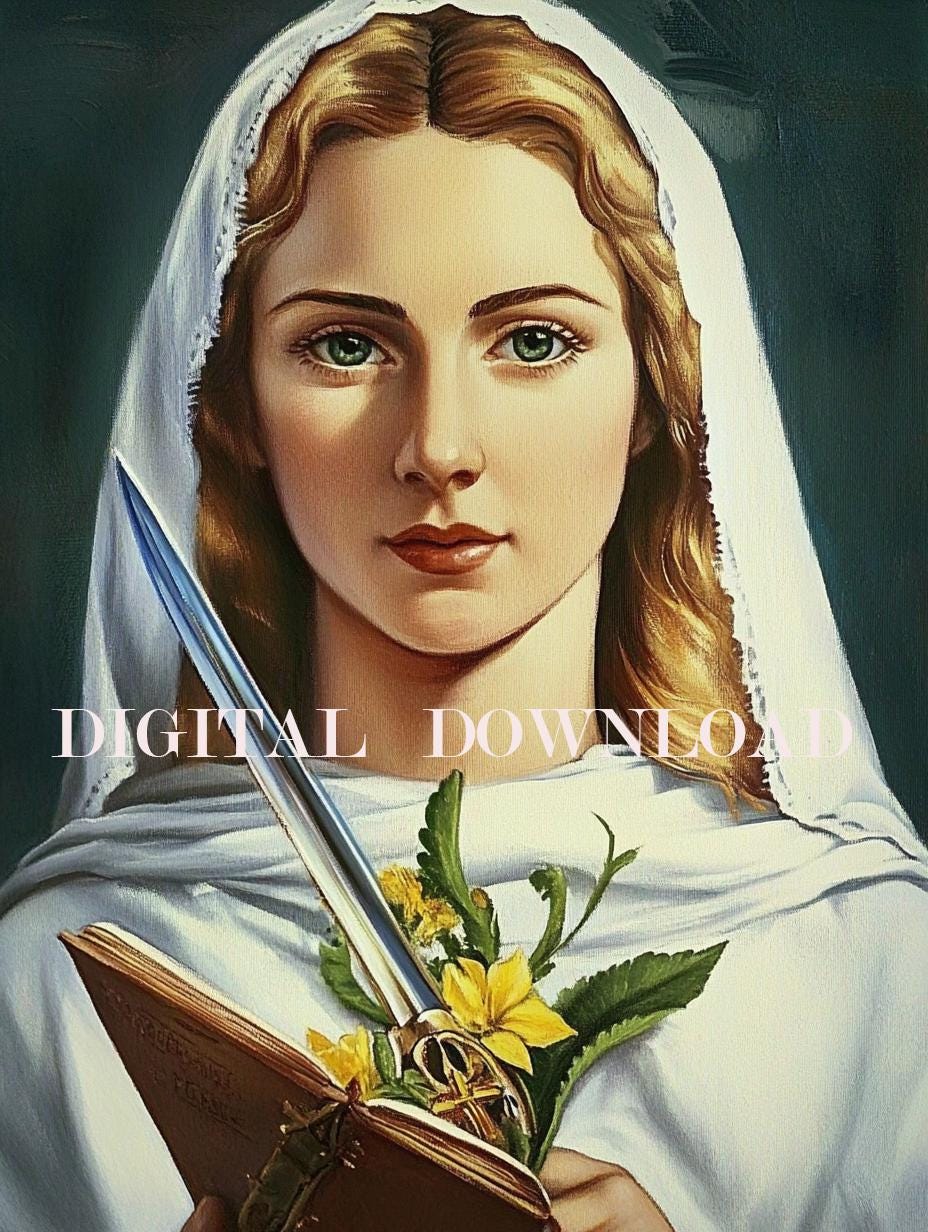 St Dymphna Religious Catholic Art Digital Image image 0