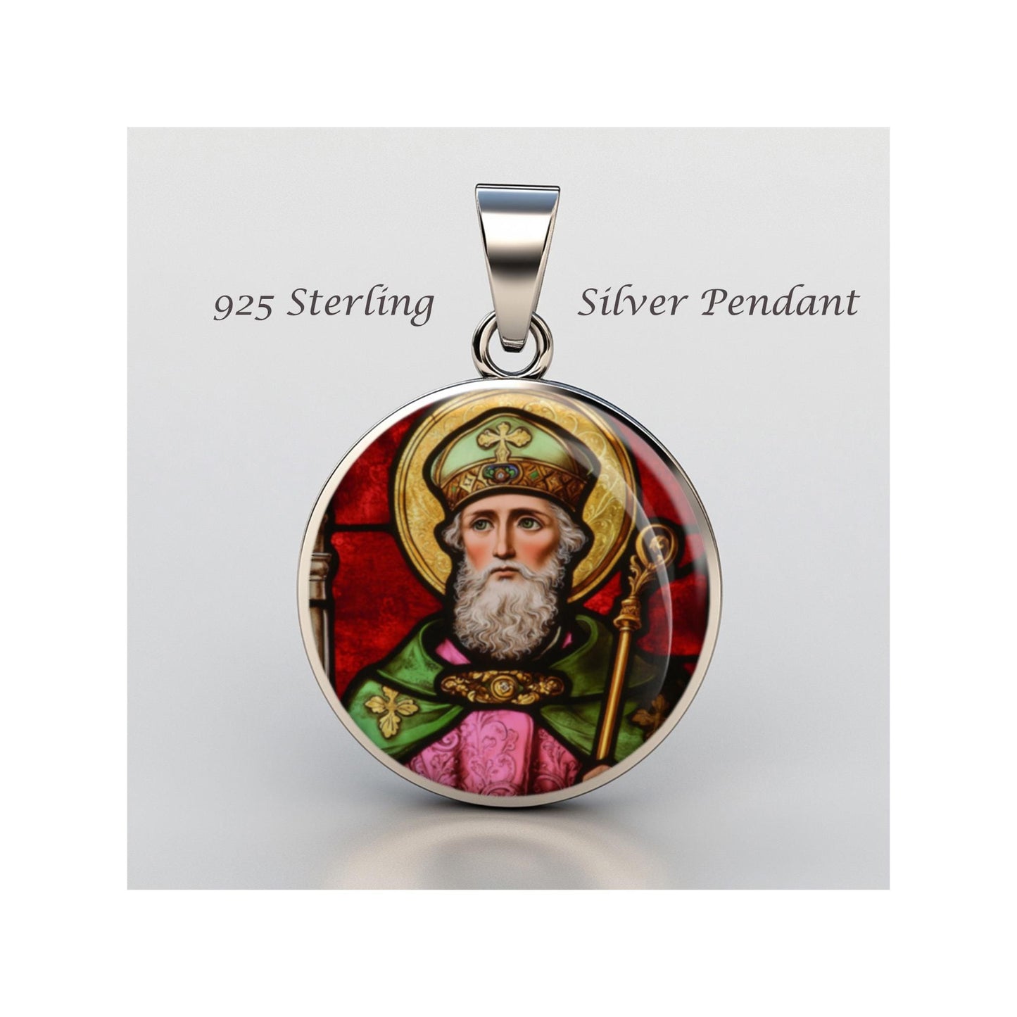 Saint Anselm Religious Devotional sterling silver 925 Christian Medal Patron Pendant