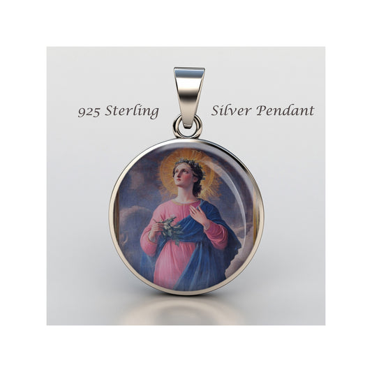 Saint Perpetua Catholic sterling silver 925 Christian Medal Patron Pendant image 0