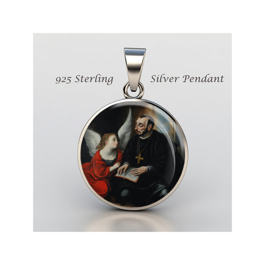 Saint Camillus De Lellis Catholic sterling silver 925 Christian Medal Patron image 0
