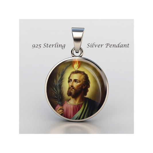 Saint Jude Catholic sterling silver 925 Christian Medal Patron Pendant image 0