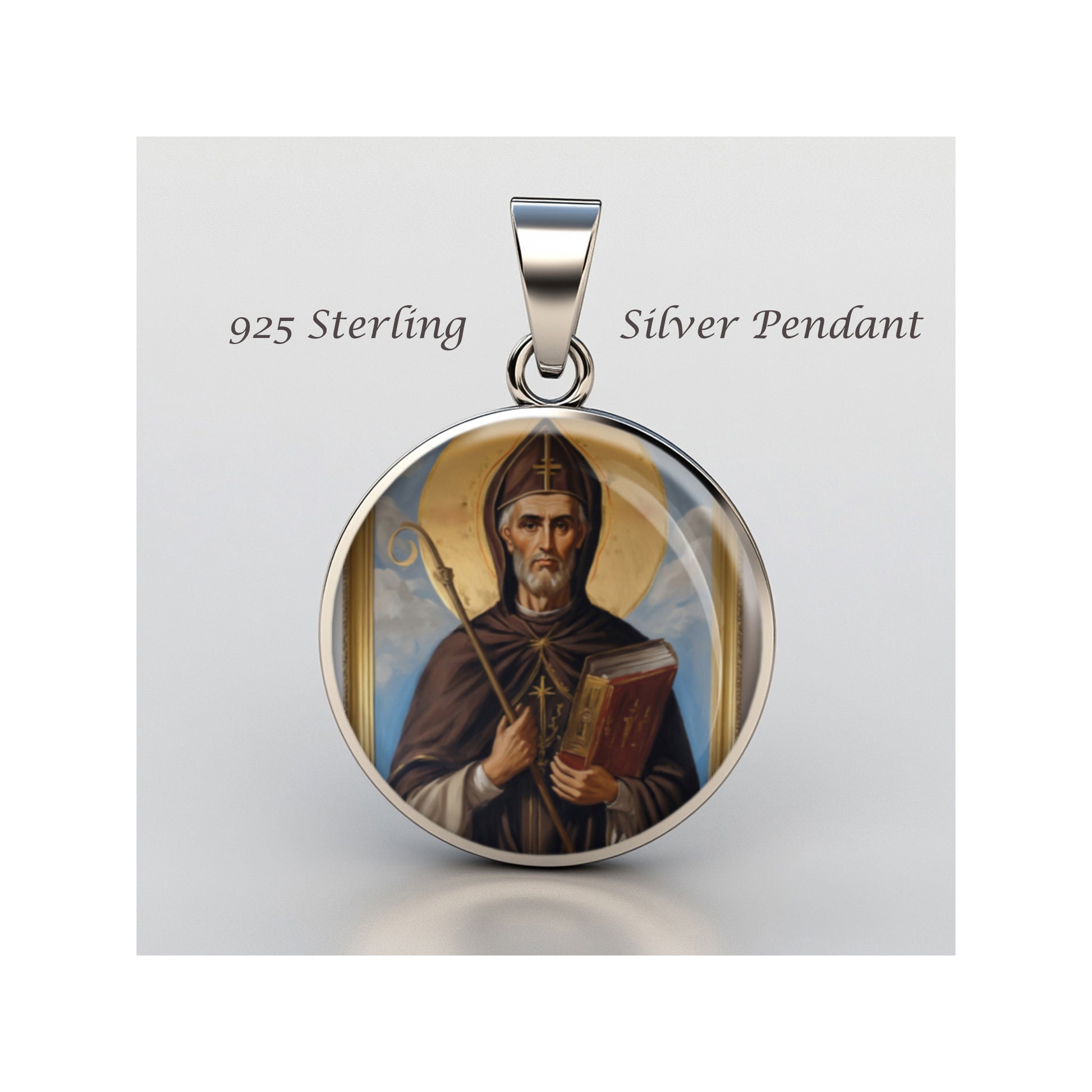 Saint Petronax Of Monte Cassino Catholic sterling silver 925 Christian Medal image 0