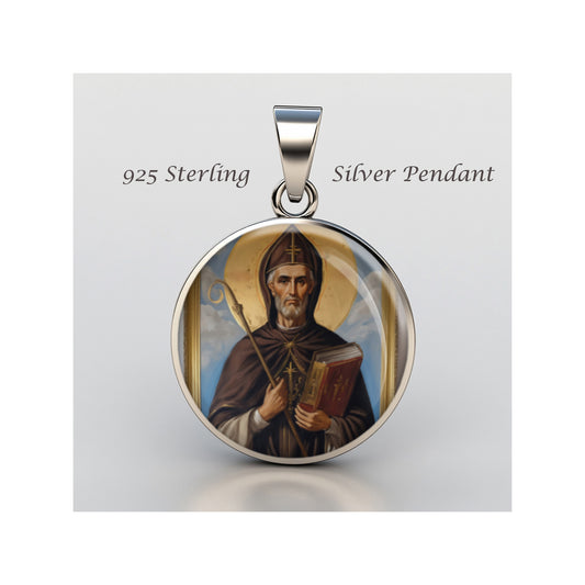 Saint Petronax Of Monte Cassino Catholic sterling silver 925 Christian Medal image 0
