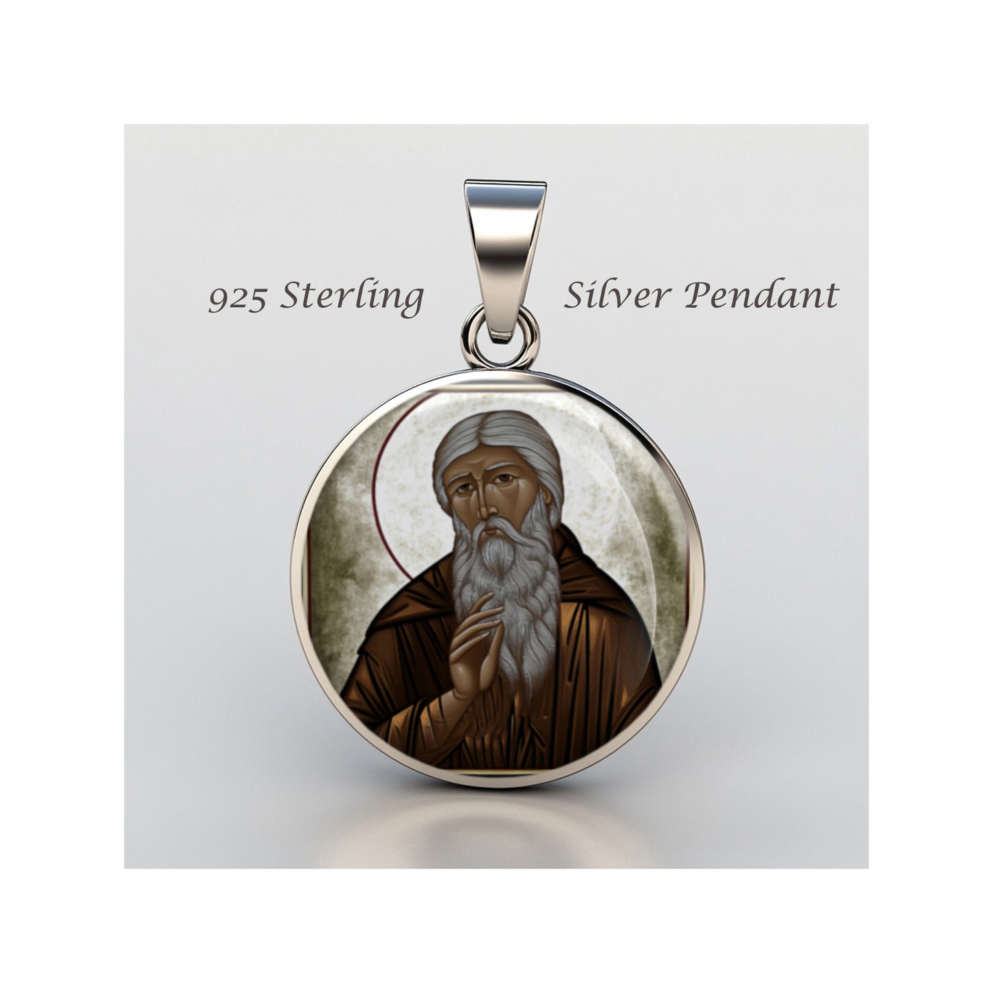 Saint Arsenius The Great Catholic sterling silver 925 Christian Medal Patron image 0