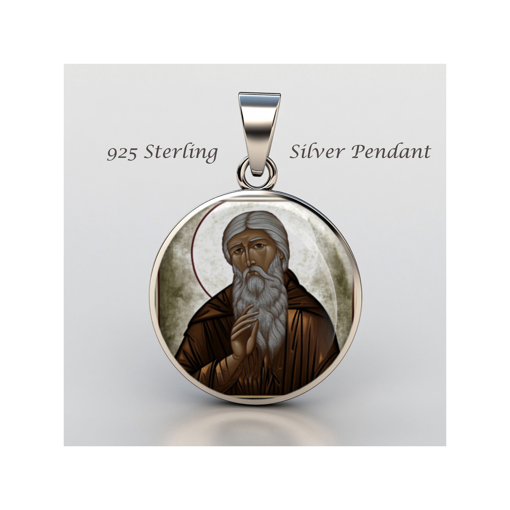 Saint Arsenius The Great Catholic sterling silver 925 Christian Medal Patron image 0