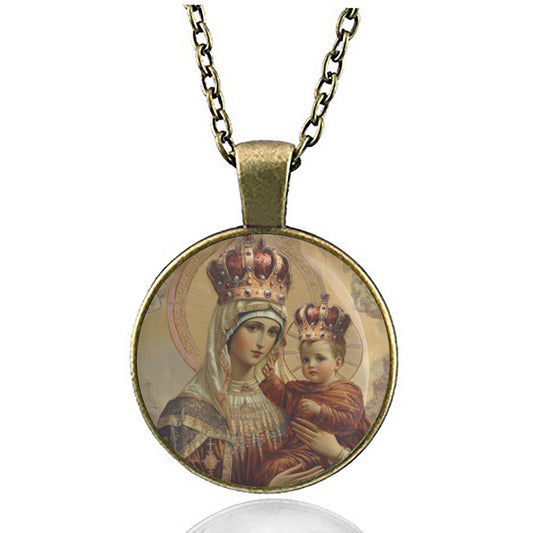 St Anne Saint Ann Patron Pendant Medal Necklace