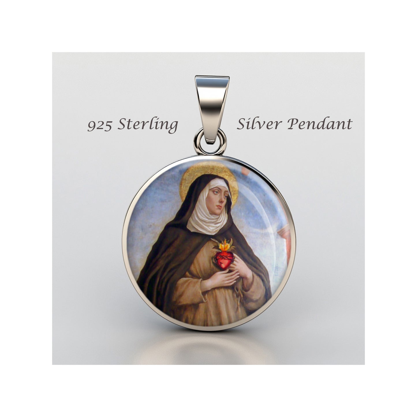 Saint Camilla Battista Of Varano Catholic sterling silver 925 Christian Medal image 0