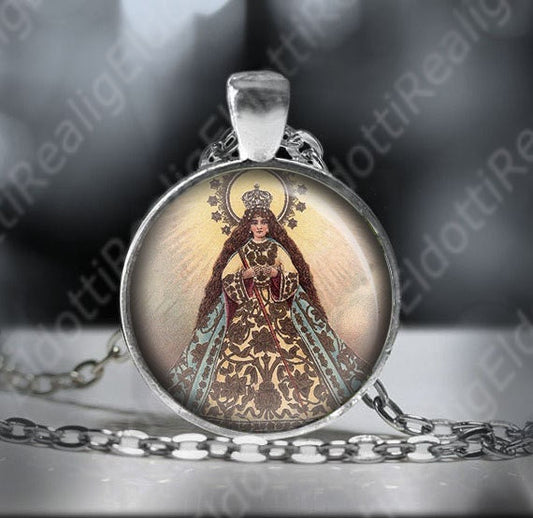 Virgin of Antipolo Pendant Our Lady of Peace and Good Voyage Catholic Necklace.