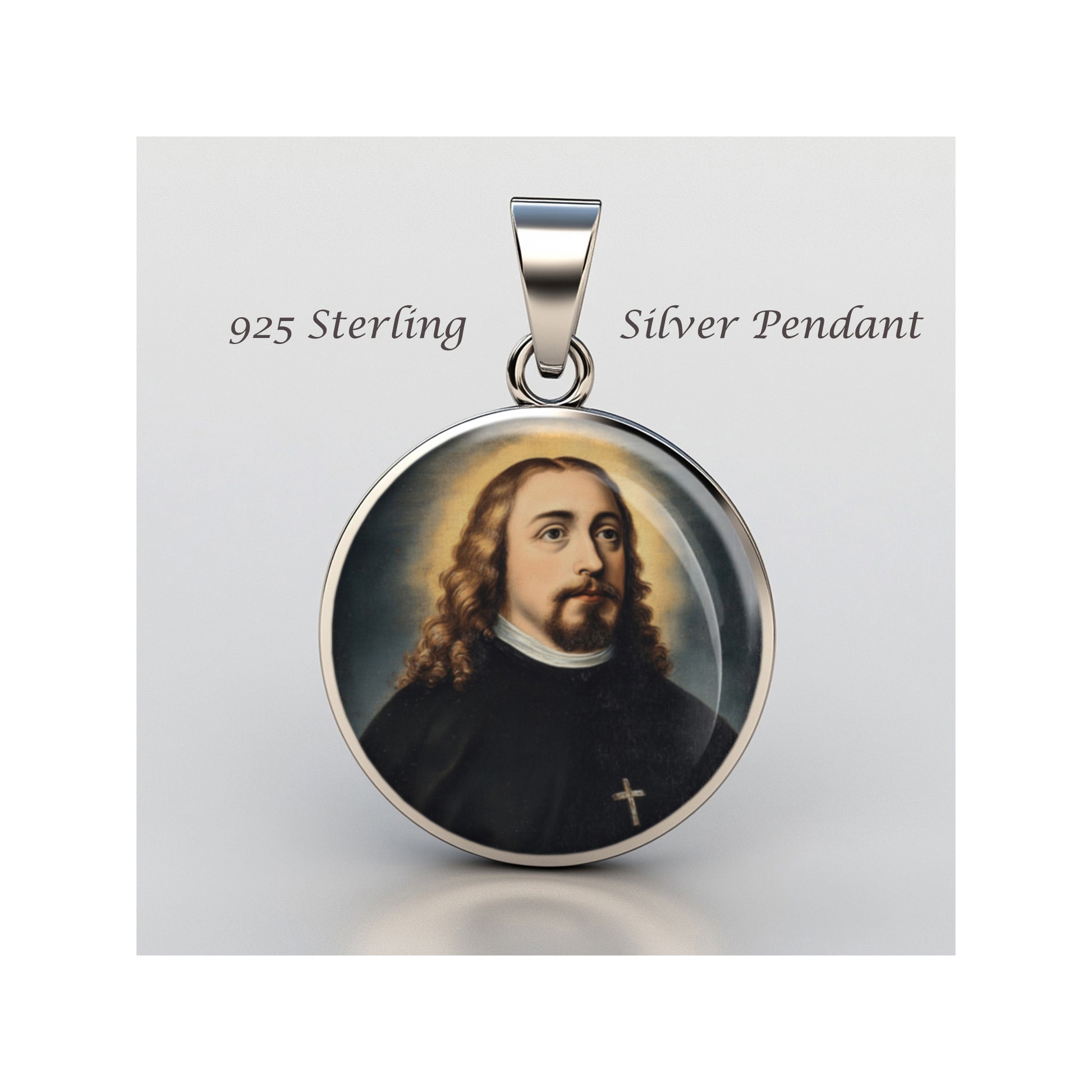 Saint Ralf Sherwing Catholic sterling silver 925 Christian Medal Patron Pendant image 0