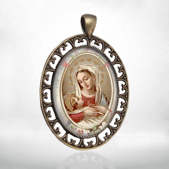 Virgin Mary Our Lady of Divine Providence Medal Catholic Pendant Jewelry