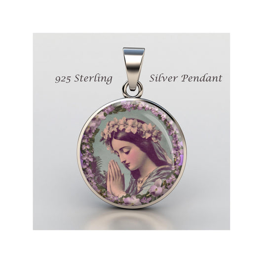 Saint Bona Of Pisa Religious Christian sterling silver 925 Christian Medal Patron Pendant