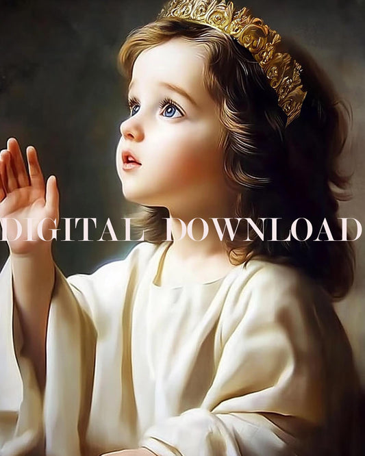 Child King Jesus Religious Art Digital Image Catholic Print image 0