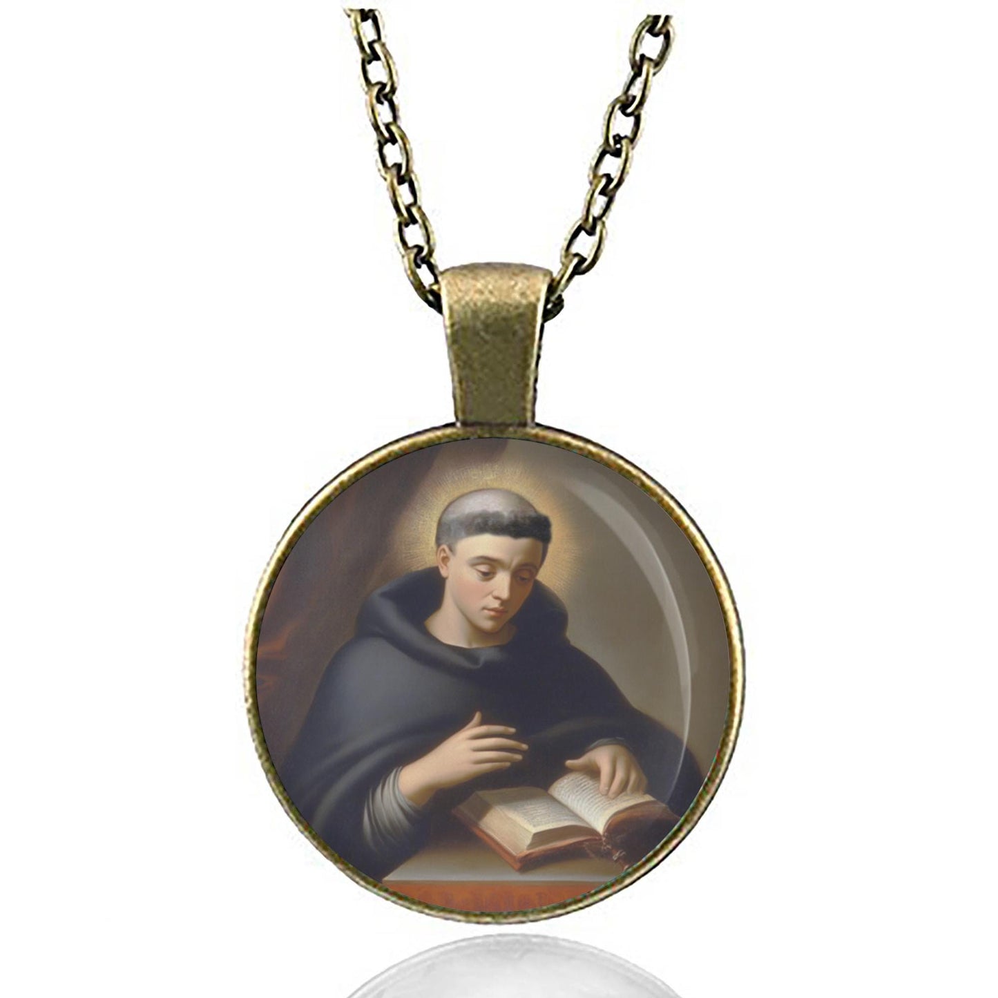 St. Nicholas of Tolentino Necklace Christian Medal Pendant Patron Saint Religious Jewelry