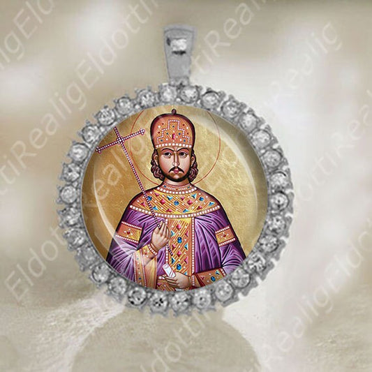 St Constantine the Great Medal Catholic Christian Silver Tone Jewelry