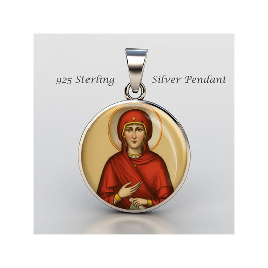 Saint Isidora The Fool Religious Devotional sterling silver 925 Christian Medal Patron