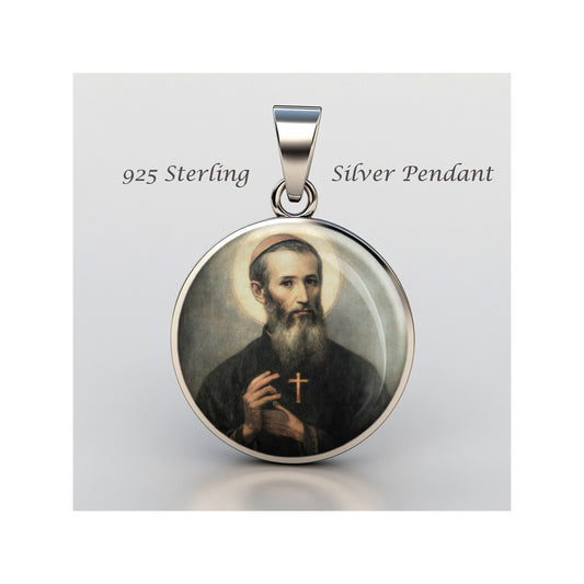 Saint Ezekiel Moreno Catholic sterling silver 925 Christian Medal Patron Pendant image 0