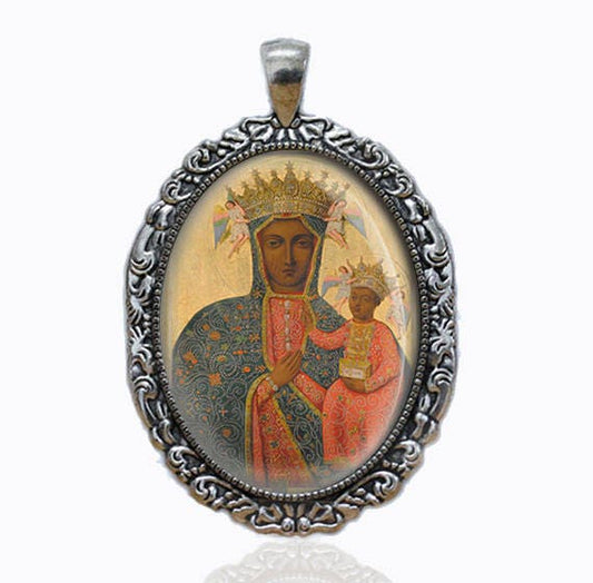 Our Lady of Czestochowa Virgin Mary Medal Christian Catholic Jewelry