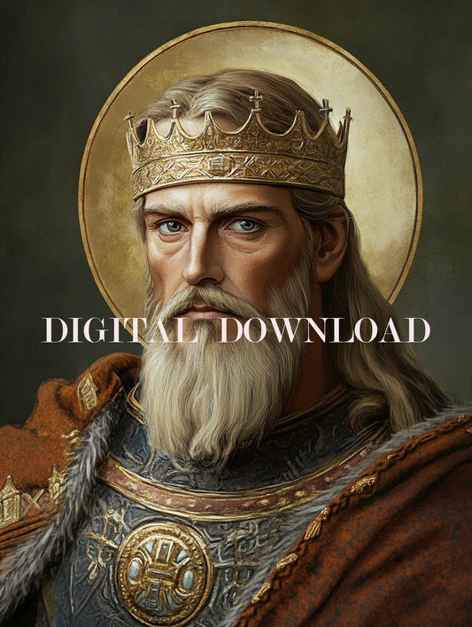 Saint Olaf of Norway Martyr and King Religious Art Digital Image Custom Print image 0