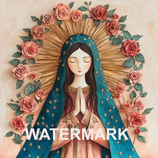 Our Lady of Guadalupe Roses Mary Religious Art Digital Image image 0