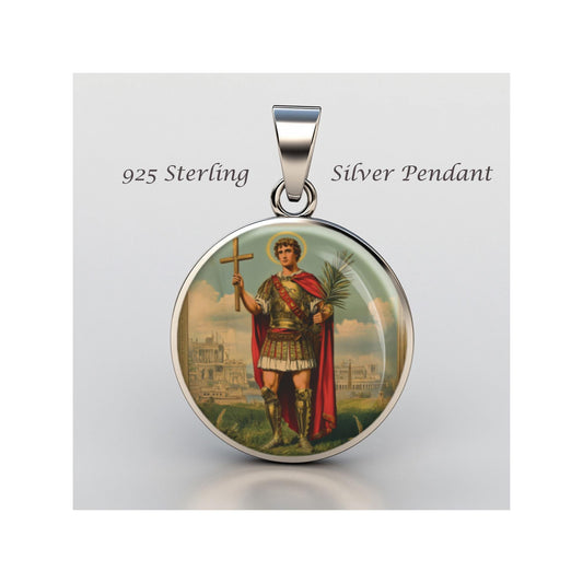 Saint Expedite Expeditus Religious Devotional sterling silver 925 Christian Medal Patron