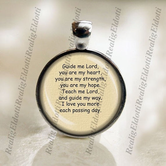 Guide me Lord you are my heart - Short Prayer Christian Pendant Catholic Medallion Charm