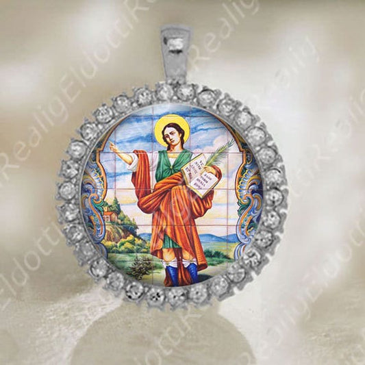 St Pancras Medal Christian Saint Patron Silver Tone Jewelry