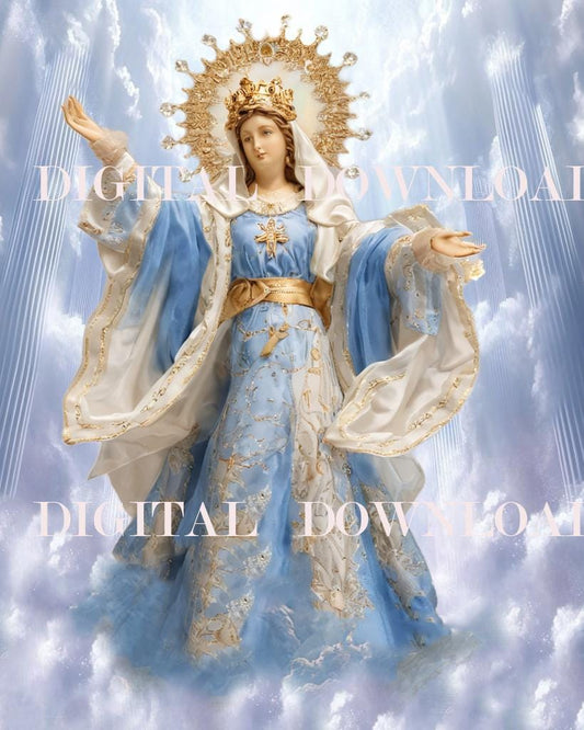 Our Lady of the Assumption Virgin Mary Print Religious Art Digital Image image 0