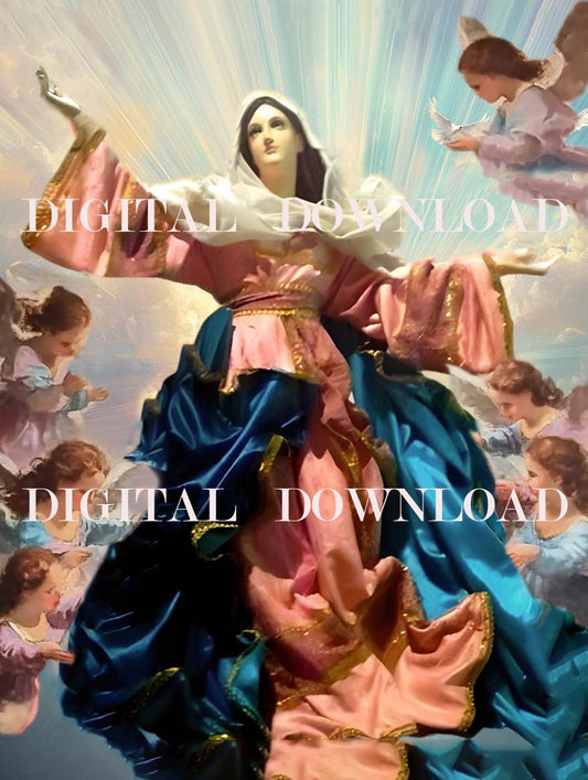 The Assumption of the Blessed Virgin Mary Religious Art Digital Image image 0