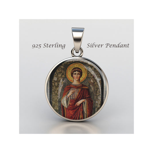 Saint Theodora Catholic sterling silver 925 Christian Medal Patron Pendant image 0