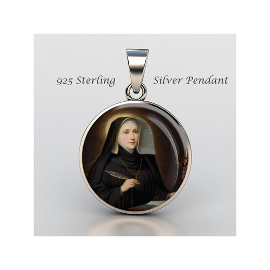 Saint Jeanne Elisabeth Catholic sterling silver 925 Christian Medal Patron image 0