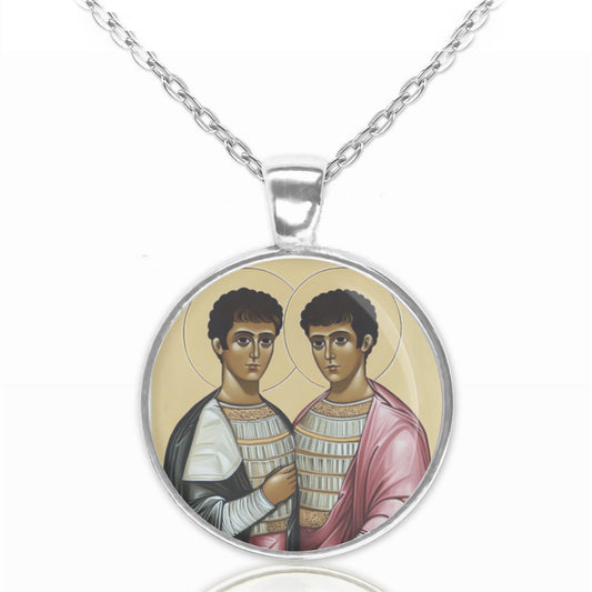 Sts. Sergius and Bachus Necklace Orthodox Medal Pendant