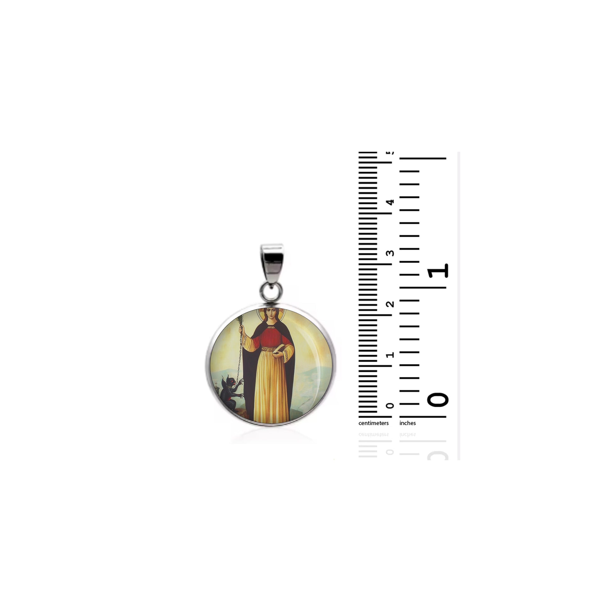 Saint Juliana Of Nicomedia Catholic sterling silver 925 Christian Medal Patron image 1