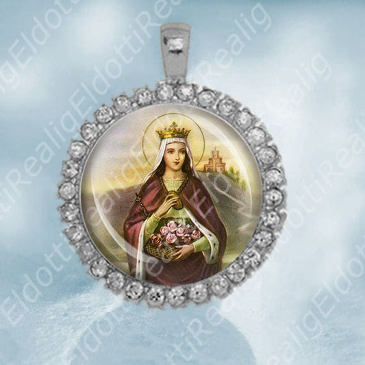 St Elizabeth of Hungary Christian Catholic Medal Religious Pendant