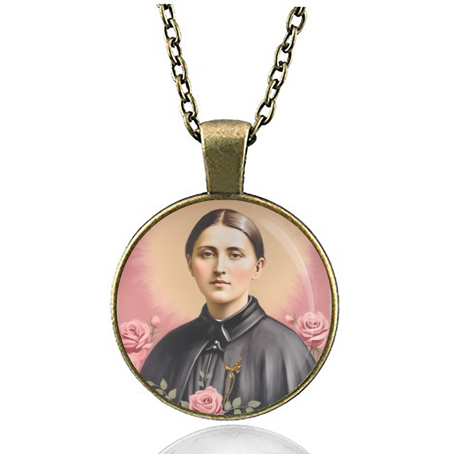 St Gemma Galgani Patron Saint Pharmacists Catholic Charm Medal Pendant Necklace