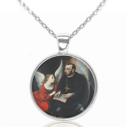 Saint Camillus de Lellis Catholic Necklace. Religious Catholic Pendant. Christian Medal Necklace.